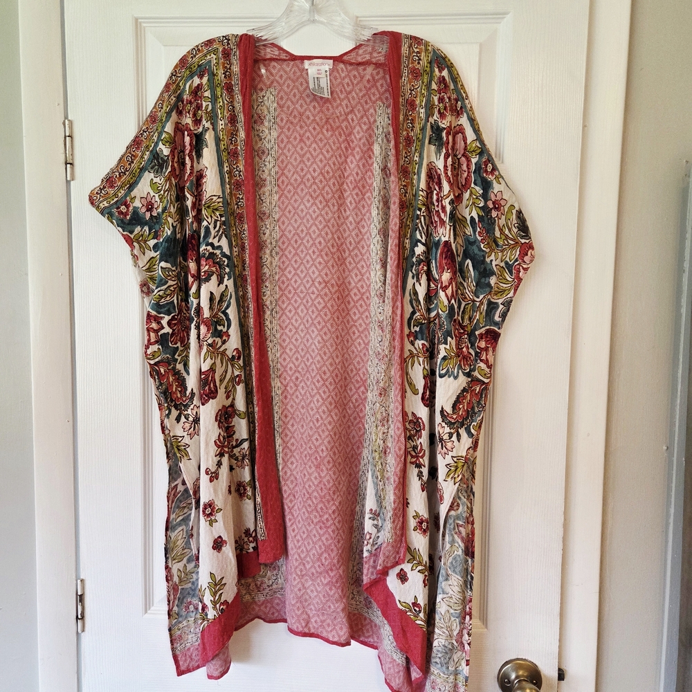 Xhilaration Pink Patterned Kimono